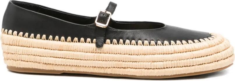 Paloma Barceló Geweven platte pumps met bandjes Zwart