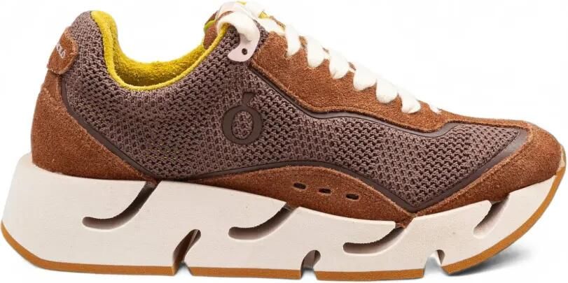 Paloma Barceló Hadi mesh sneakers met vlakken Bruin