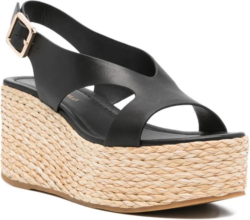 Paloma Barceló Hudson leren sandalen met plateauzool Zwart - Foto 3