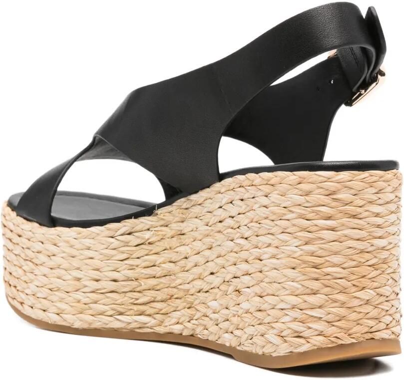 Paloma Barceló Hudson leren sandalen met plateauzool Zwart - Foto 2