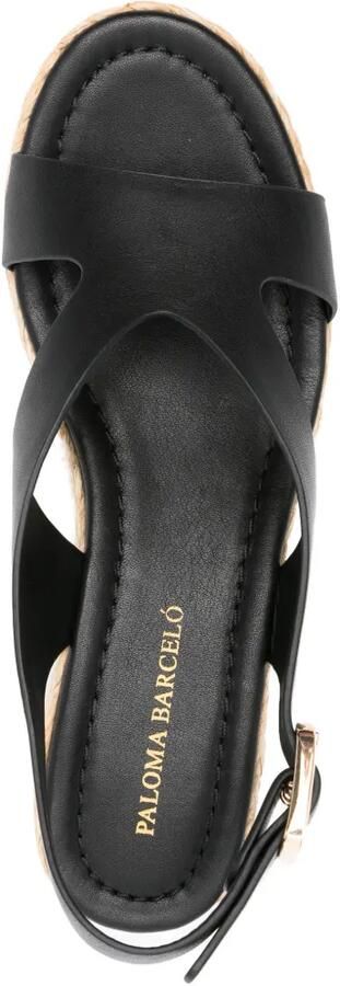 Paloma Barceló Hudson leren sandalen met plateauzool Zwart - Foto 4