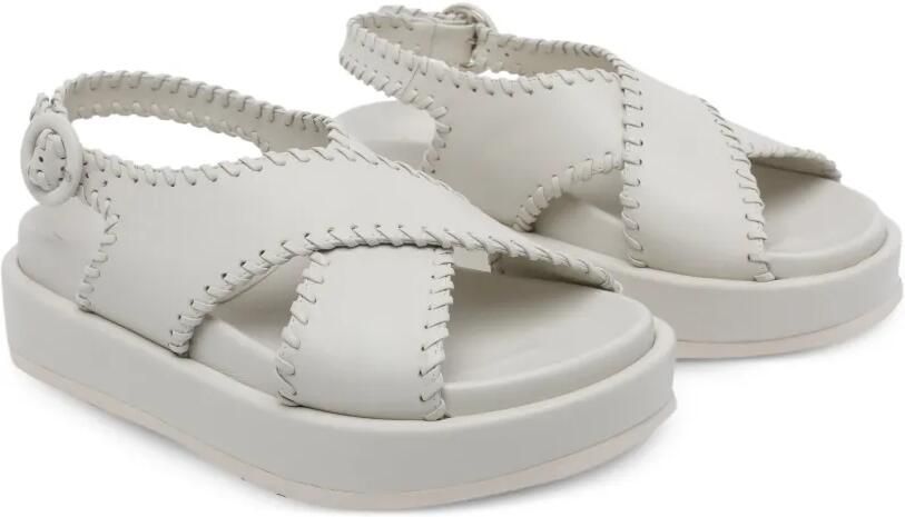 Paloma Barceló Leren sandalen Beige - Foto 4