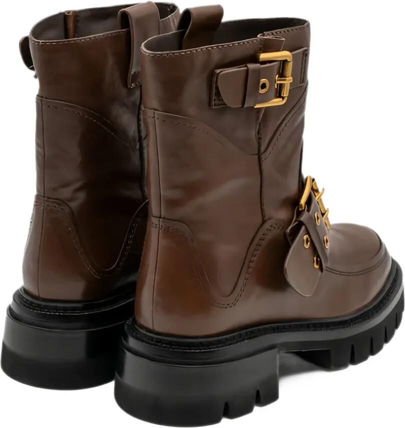 Paloma Barceló Lesia buckled leather ankle boots Bruin - Foto 3