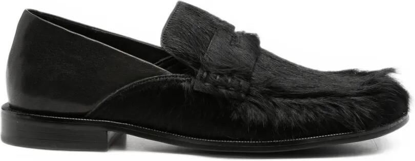 Paloma Barceló pony-hair panelled loafers Zwart
