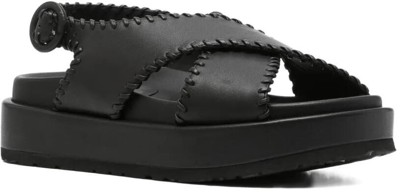Paloma Barceló Sandalen met gekruist stiksel Zwart - Foto 3
