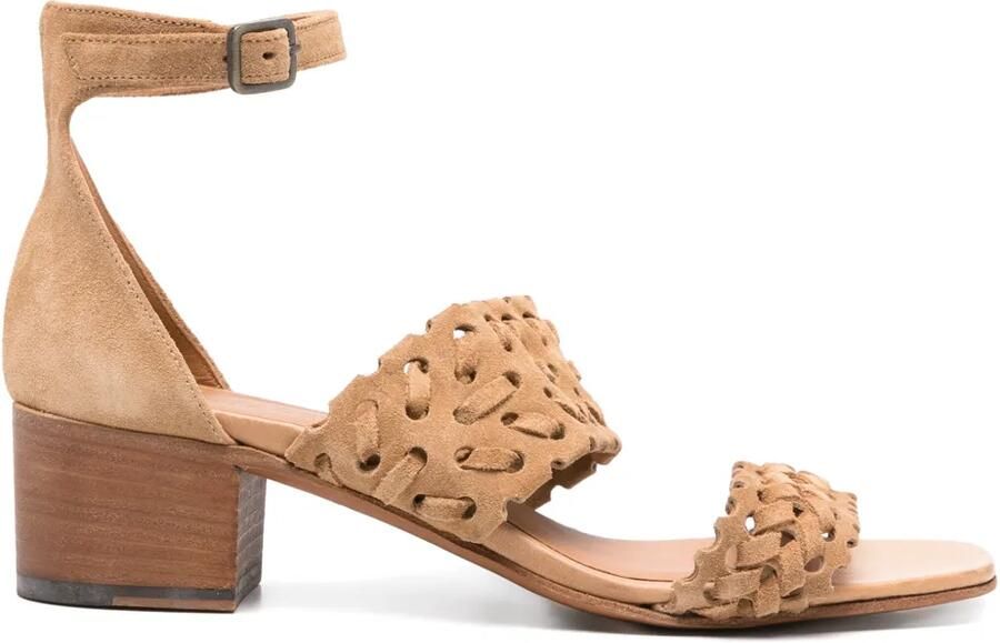 Pantanetti 50mm suède sandalen Beige