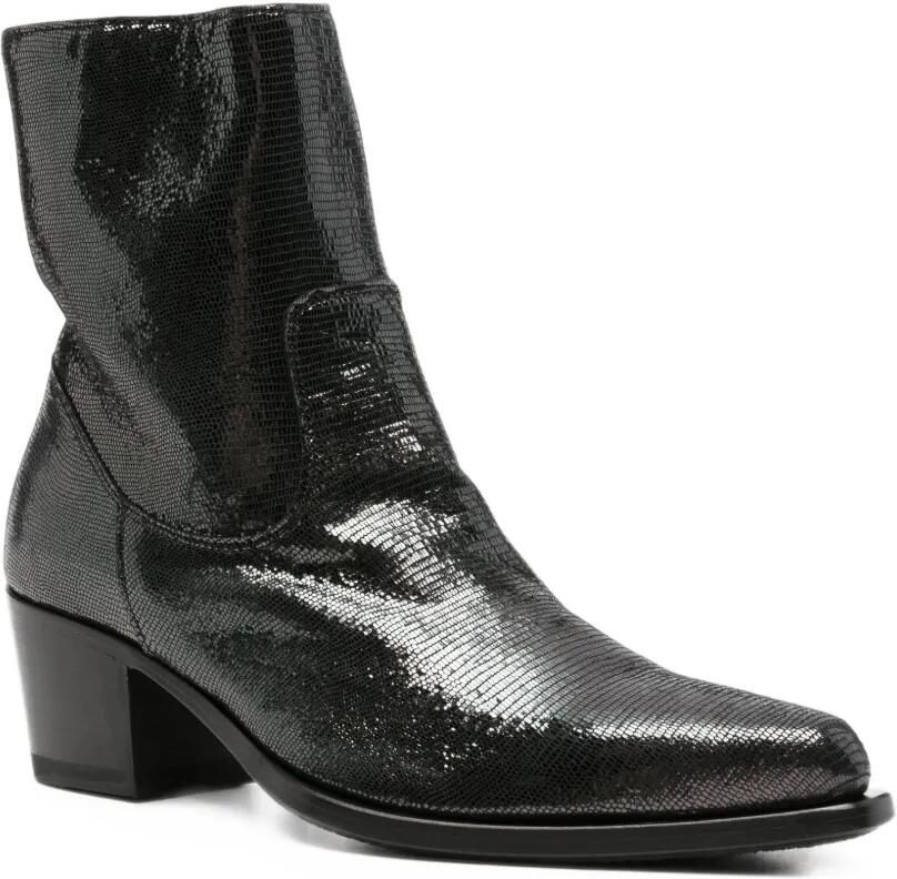 Pantanetti lizard-effect leather ankle boots Zwart - Foto 3