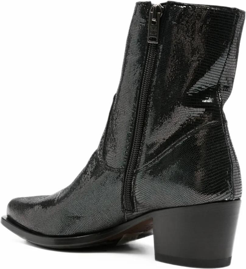 Pantanetti lizard-effect leather ankle boots Zwart - Foto 2