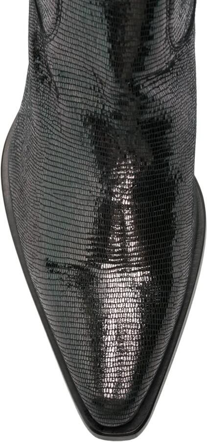 Pantanetti lizard-effect leather ankle boots Zwart - Foto 4