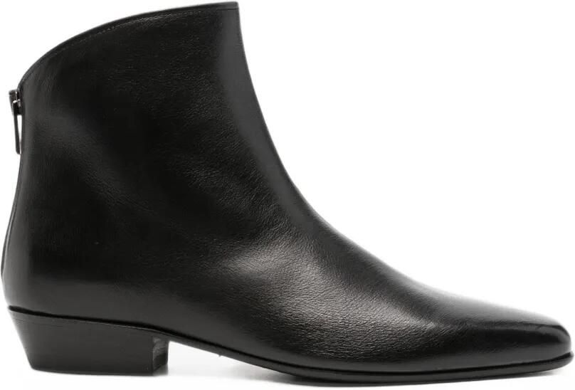 Pantanetti rear-zip leather ankle boots Zwart