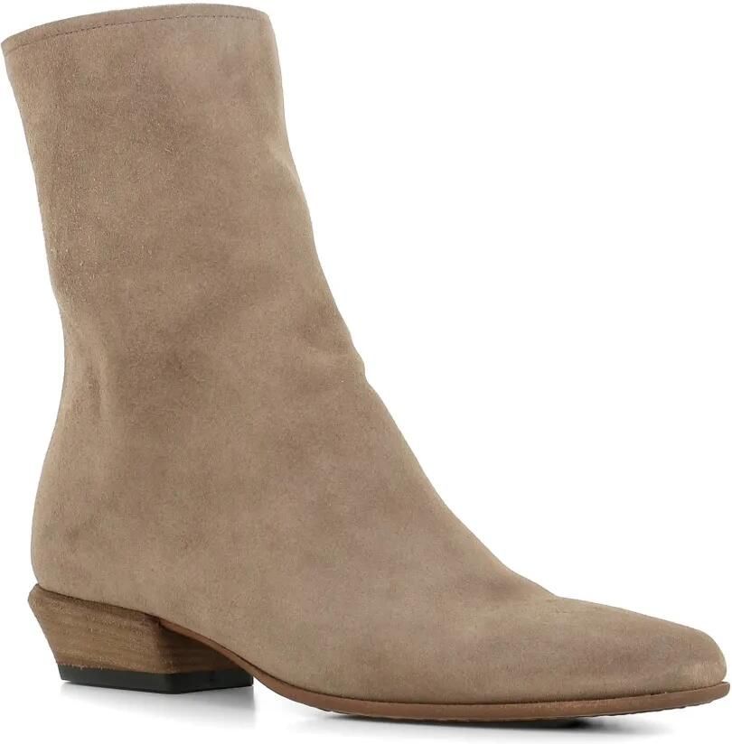 Pantanetti Suède enkellaarzen met rits Beige