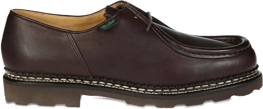 Paraboot Michael leren veterschoenen met Noorse stiksels Bruin