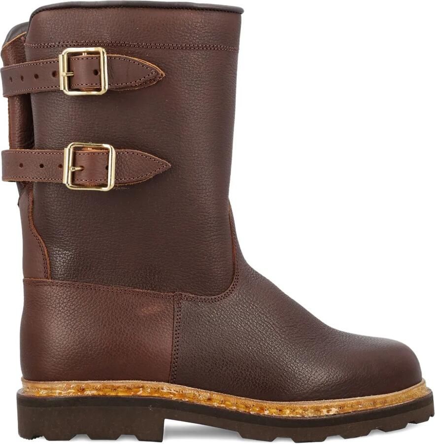 Paraboot Sanglier leren laarzen met dubbele gesp Bruin