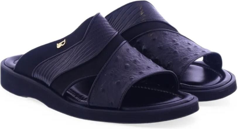 Paris Punk Bertozzi leren sandalen met textuur Zwart - Foto 4