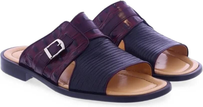 Paris Punk Sandalen met krokodillen-reliëf en gesp Paars - Foto 4