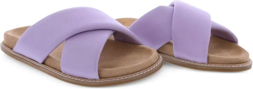 Paris Punk Leren crossover slippers Paars - Foto 3