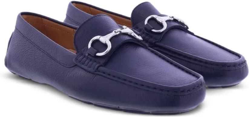 Paris Punk Gianluca Perrone leren loafers met textuur en horsebit-detail Blauw - Foto 2