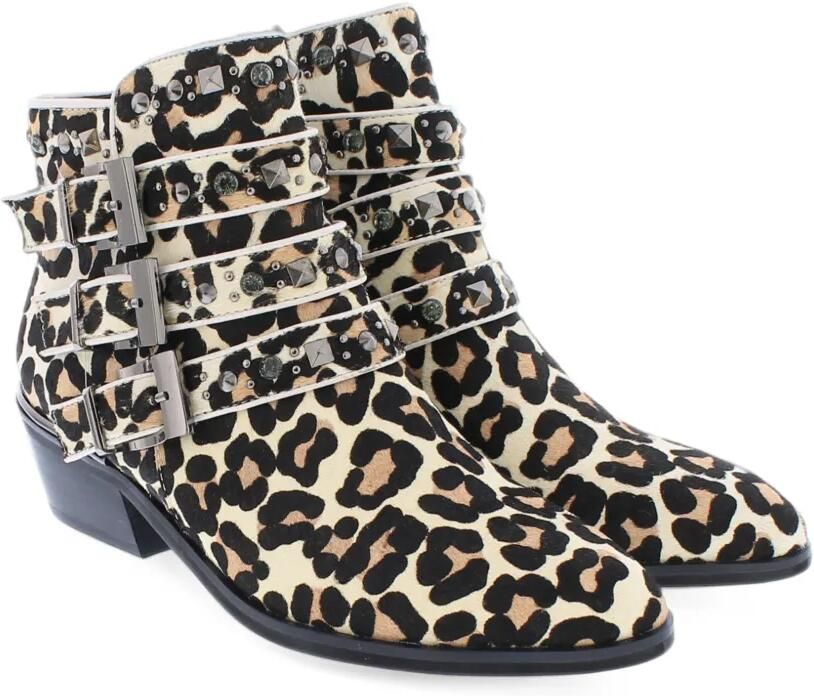 Paris Punk leopard-print buckled ankle boots Beige - Foto 2