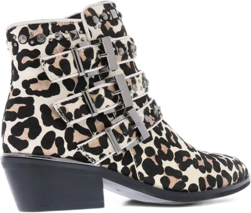 Paris Punk leopard-print buckled ankle boots Beige - Foto 3
