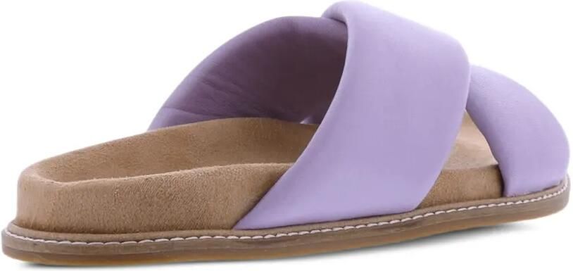 Paris Punk Leren crossover slippers Paars
