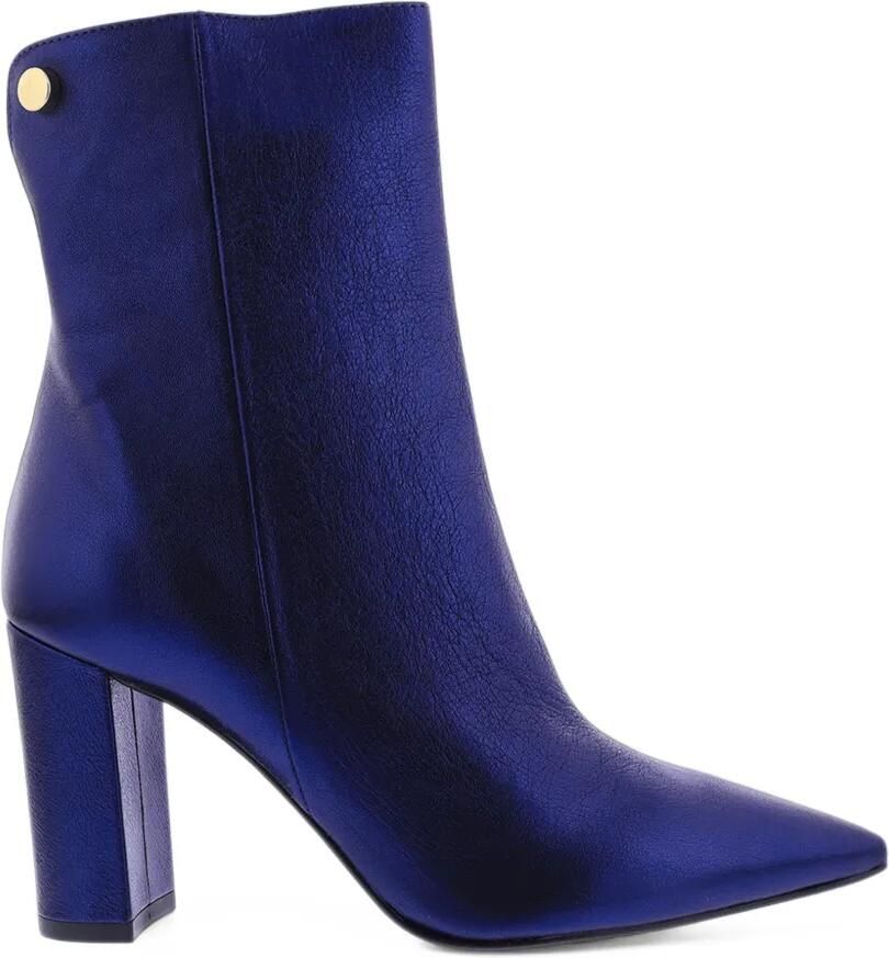 Paris Punk metallic pointed-toe ankle boots Blauw