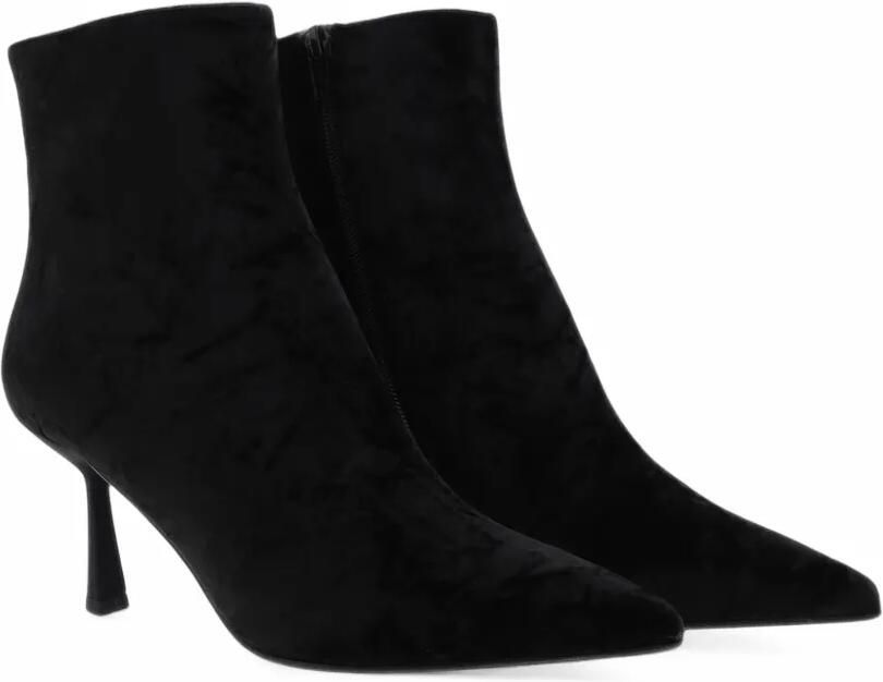 Paris Punk velvet ankle boots Zwart