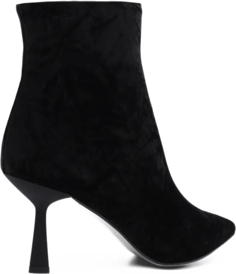 Paris Punk velvet ankle boots Zwart - Foto 2