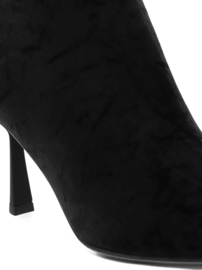 Paris Punk velvet ankle boots Zwart - Foto 3