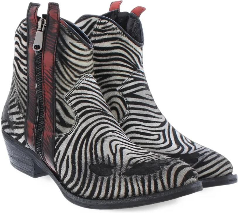 Paris Punk zebra-print pony hair cowboy boots Wit - Foto 2