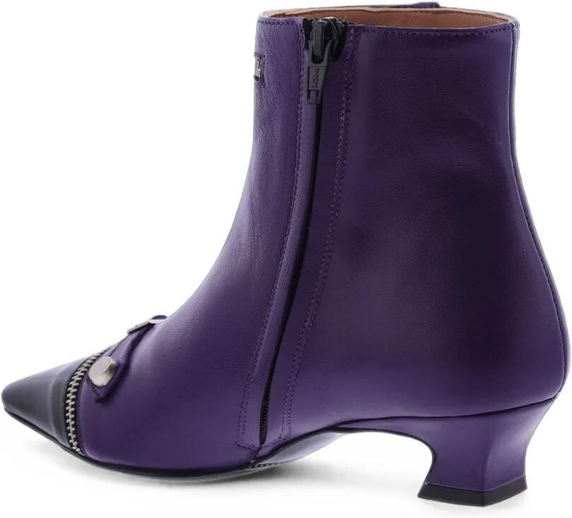 Paris Punk zip-embellished leather ankle boots Paars - Foto 4
