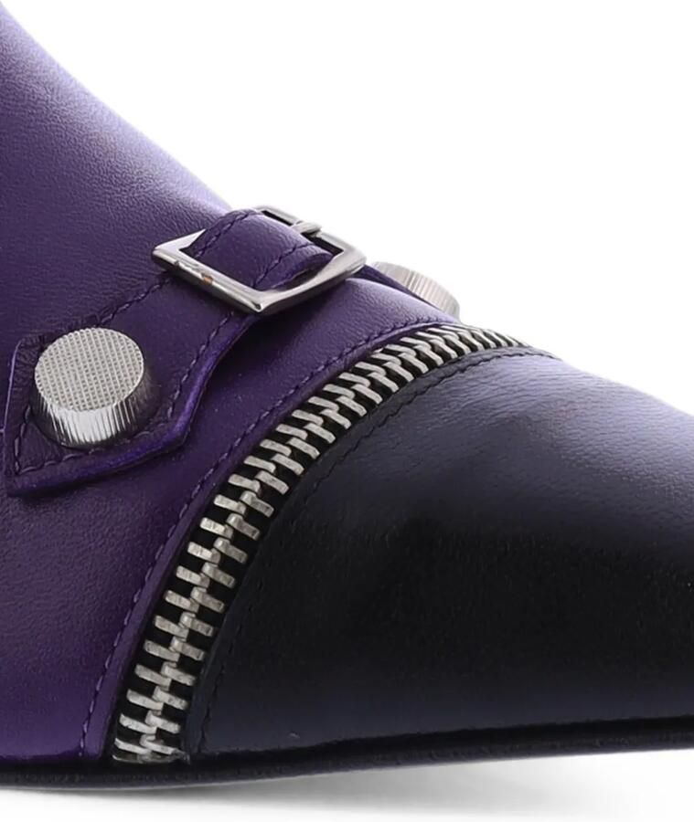 Paris Punk zip-embellished leather ankle boots Paars - Foto 2