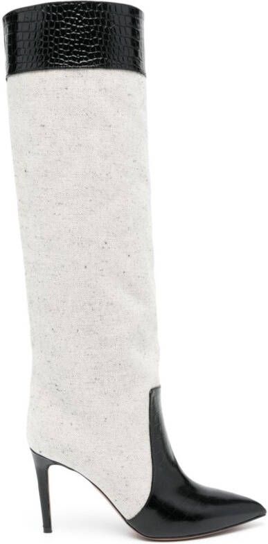 Paris Texas 90 mm leren knielaarzen Beige