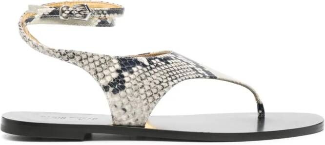 Paris Texas Amalfi snakeskin-effect sandals Zwart