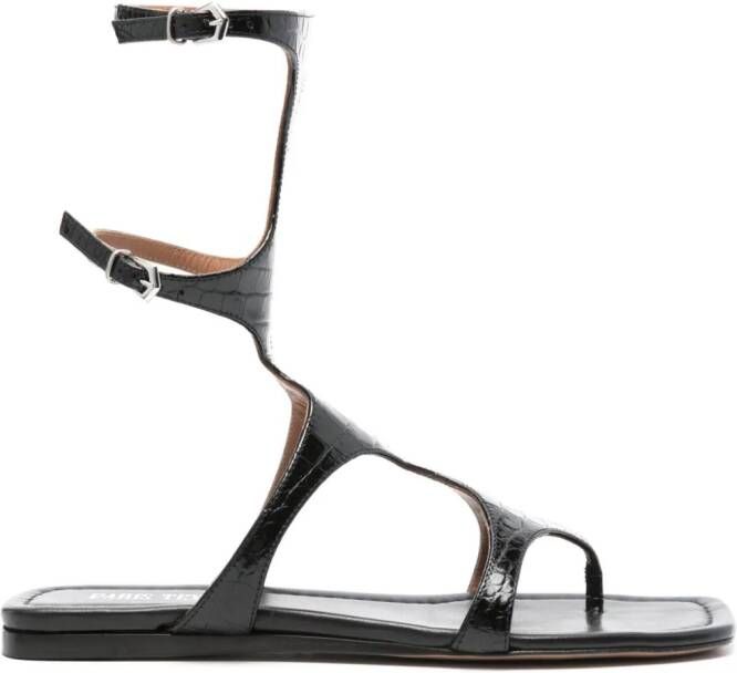 Paris Texas Sandalen met krokodillen-reliëf Zwart