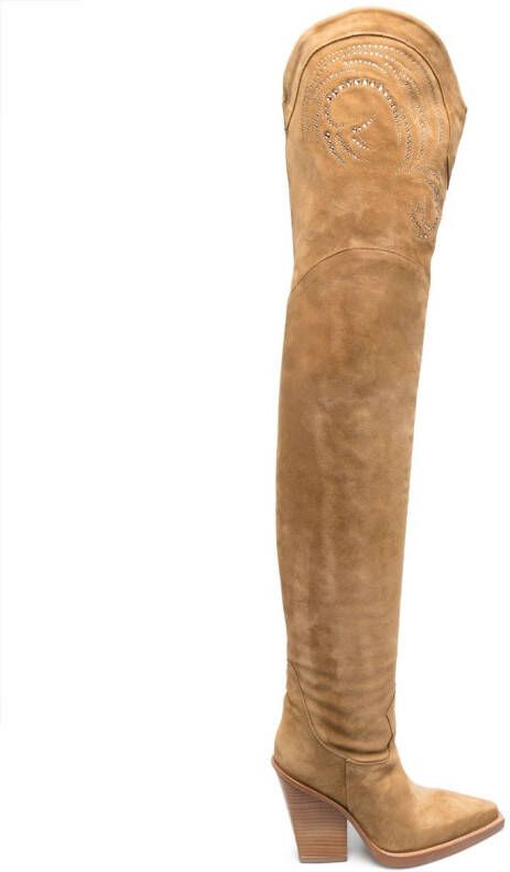Paris Texas Dakota overknee laarzen Beige