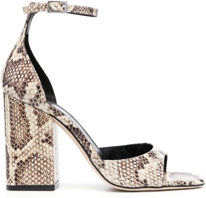 Paris Texas Fiona python-print sandals Wit