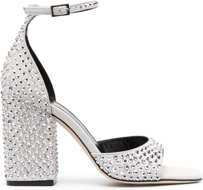 Paris Texas Holly Fiona suède sandalen Zilver