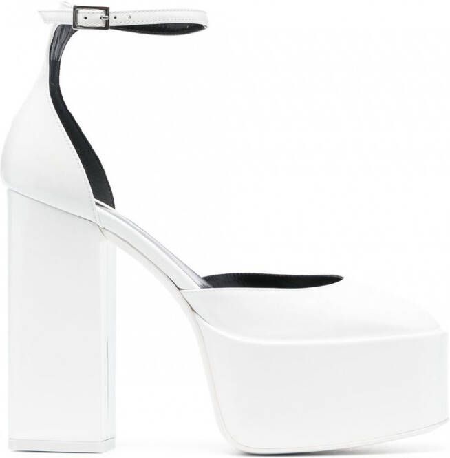 Paris Texas 130 mm Jane pumps met plateauzool Wit