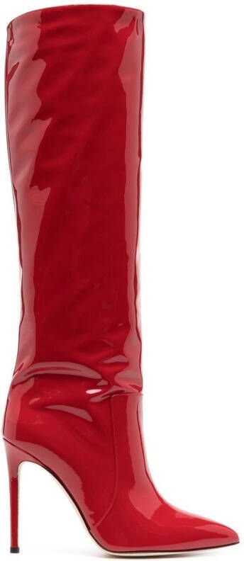 Paris Texas Knielaarzen met gelakt-effect Rood