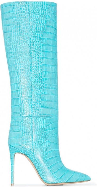 Paris Texas Knielaarzen met krokodillenleer-effect Blauw