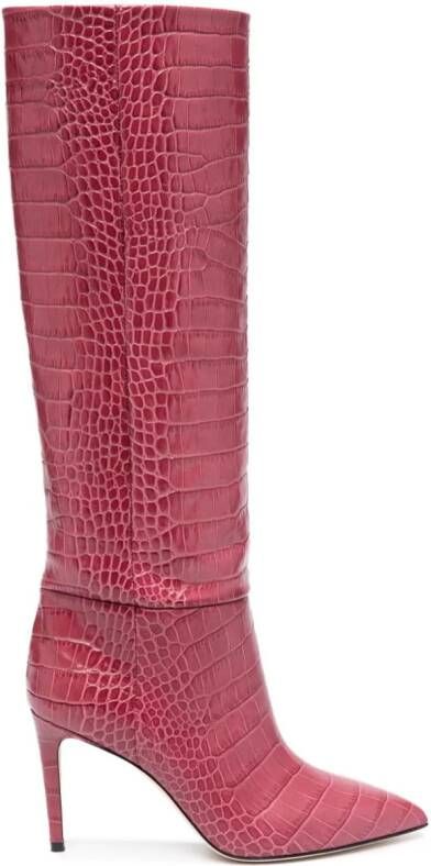 Paris Texas Cocco laarzen met krokodillen reli f 95 mm Rood