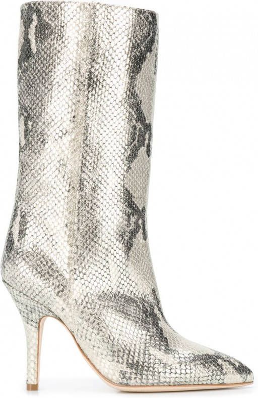 Dames Schoenen voor voor Laarzen Paris Texas Leer Sandalen Met Slangenhuid-effect in het Geel 