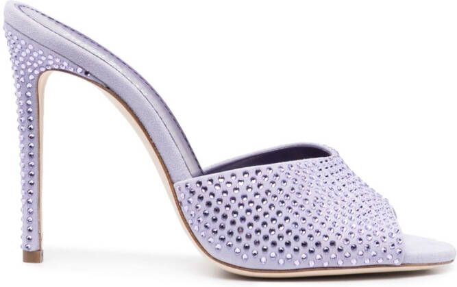Paris Texas 110 mm leren sandalen met kristallen Paars
