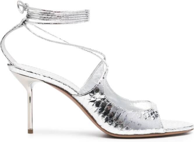 Paris Texas Leren sandalen 85 mm Zilver