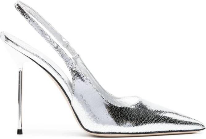 Paris Texas Lidia pumps met metallic-effect Zilver