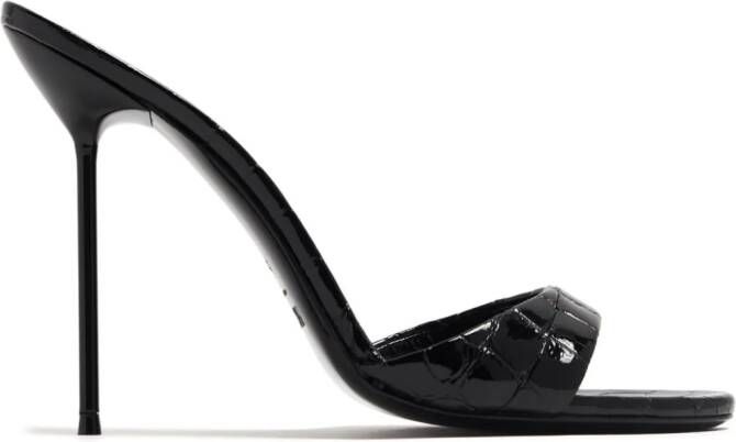 Paris Texas Lidia sandalen met krokodillenleer-effect Zwart
