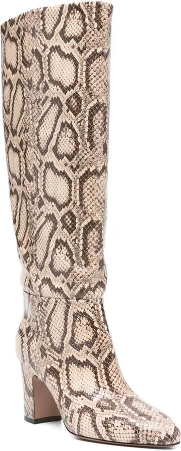Paris Texas 80 MM leren laarzen met pythonprint Beige - Foto 4