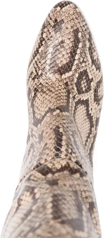 Paris Texas 80 MM leren laarzen met pythonprint Beige - Foto 2