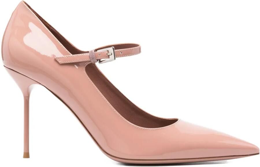Paris Texas 90 mm Lidia lakleren pumps met enkelbandje Roze