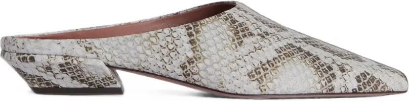 Paris Texas Belle muiltjes met slangen-effect Beige